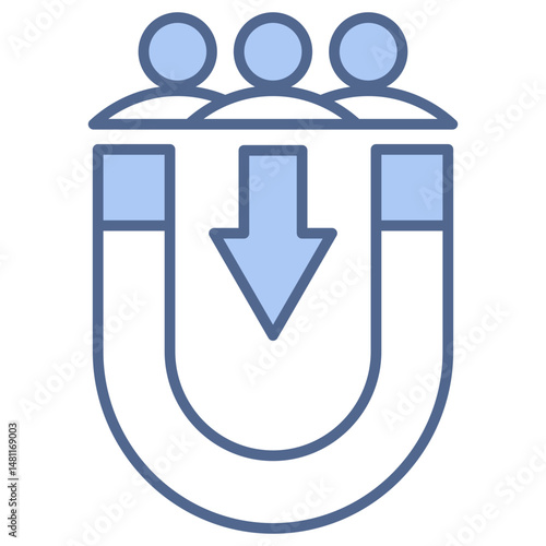 Customer Acquisition Blue Icon