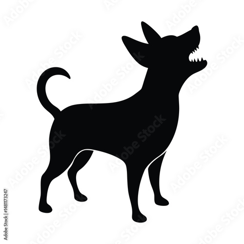 Chihuahua Barking Vector Silhouette
