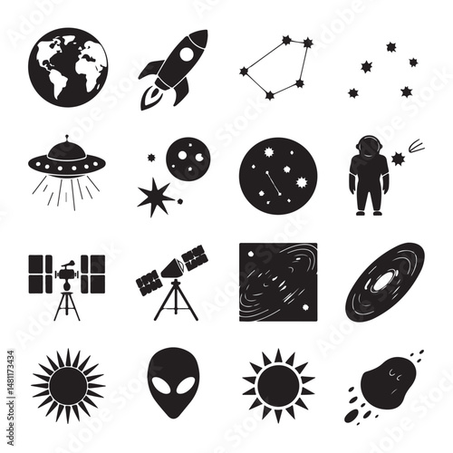 set of space icons