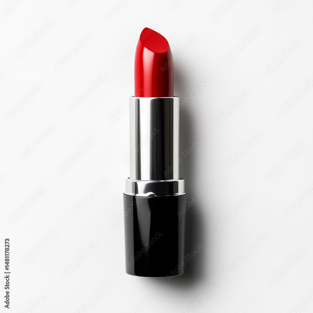 Fototapeta premium Red lipstick isolated on white background