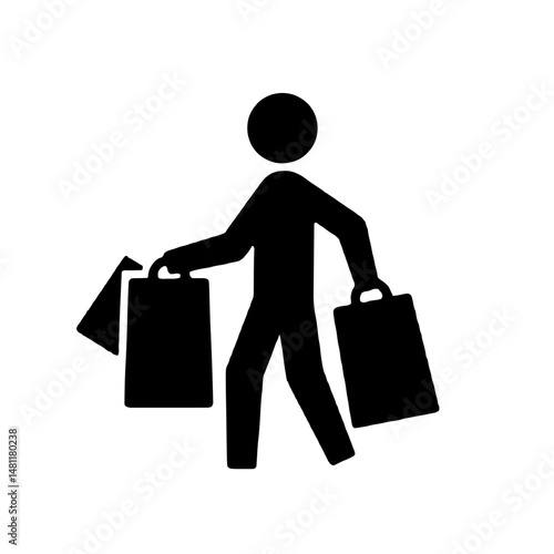 Silhouette of people shopping 