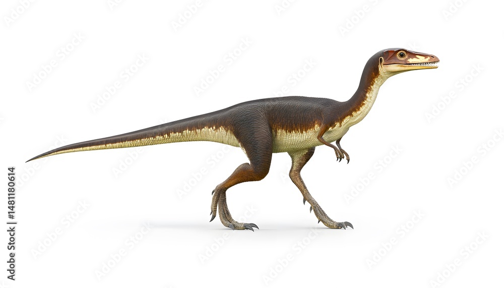 Fototapeta premium Side view of a prehistoric reptile rendered digitally.