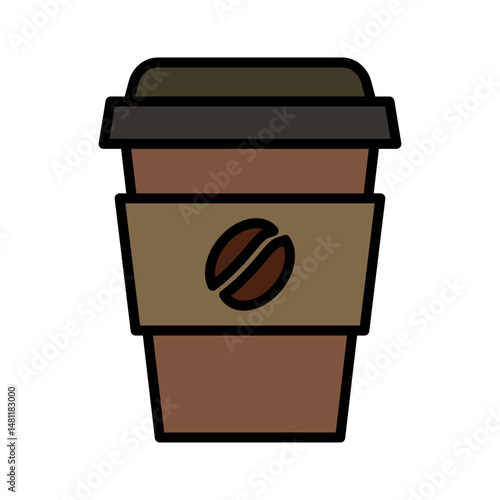 Coffie cup icon on white background