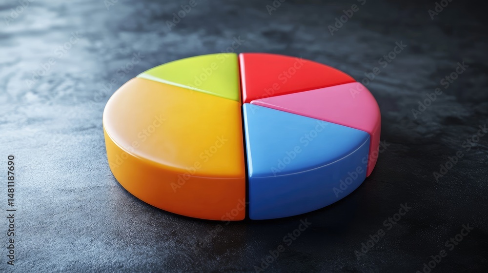 Fototapeta premium Pie chart showing government spending allocations with visual emphasis on healthcare and defense