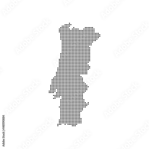 Portugal dot halftone map. ideal for infographics, interactive maps, data presentations, or Portugal-themed visuals