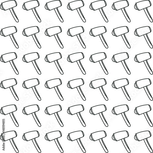 Hammers with rounded pips form the background