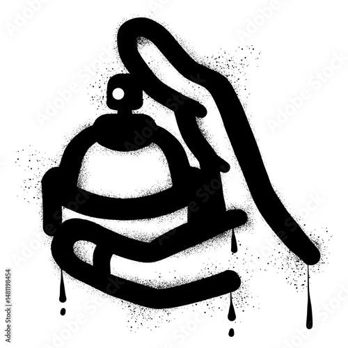 Hand holding graffiti spray paint can