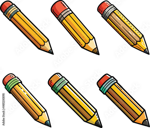 Pencil clipart vector Set