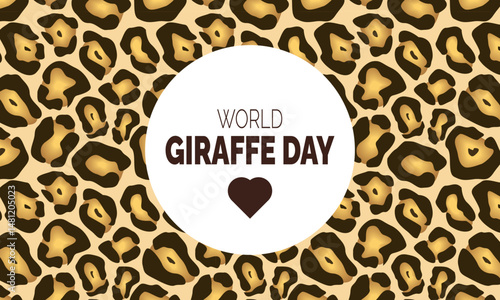 World Giraffe Day. June 21 Giraffe Vector Illustration, Animal Awareness Poster, Safari-Themed Banners & Social Media Post animal background Design