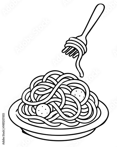 Spaghetti – Classic Italian Pasta Dish Vector Illustration