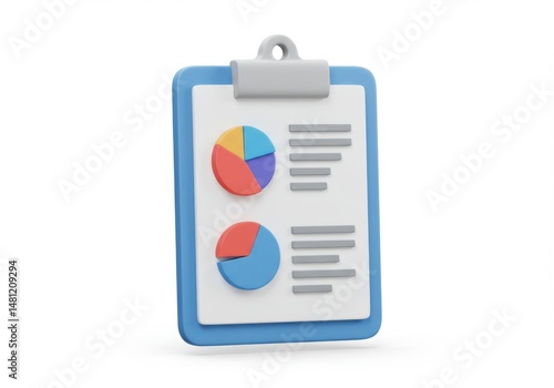 Free Download Illustration of a clipboard with charts and text on a white background - GFXLoad