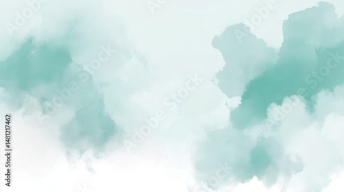 Delicate Pastel Cloud Watercolor Painting