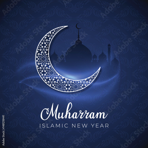 gradient muharram islamic new year background illustration 
