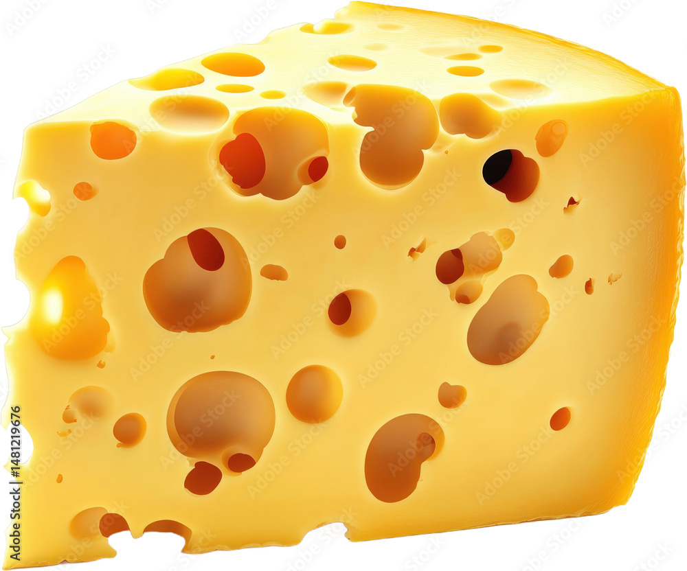 Close-up of a Piece of Swiss Cheese Close-up of a Piece of Swiss Cheese