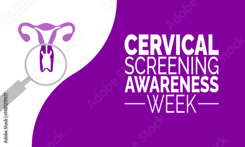 Cervical Screening Awareness Week. Health Campaign concept, Health Check Poster, Awareness Banner, Social Media Post,Women’s Health card, Flyer, and Background Design Inspiration Vector Illustration