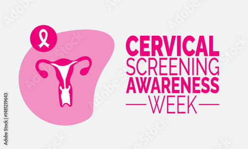 Cervical Screening Awareness Week. Health Campaign concept, Health Check Poster, Awareness Banner, Social Media Post,Women’s Health card, Flyer, and Background Design Inspiration Vector Illustration