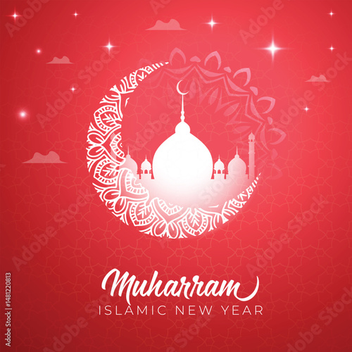 Islamic banner design happy muharram blessing 