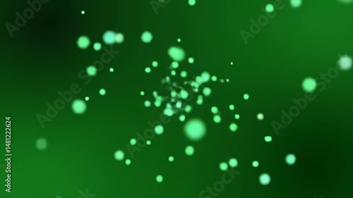 Wallpaper Mural Floating Light Particles on Green Background Slow Motion Torontodigital.ca