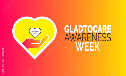 Glad To Care Awareness Week.  Healthcare Support Week Concept, Caregiver Poster, Healthcare Banner, Social Media Post, Appreciation Card and Background Design Inspiration Vector