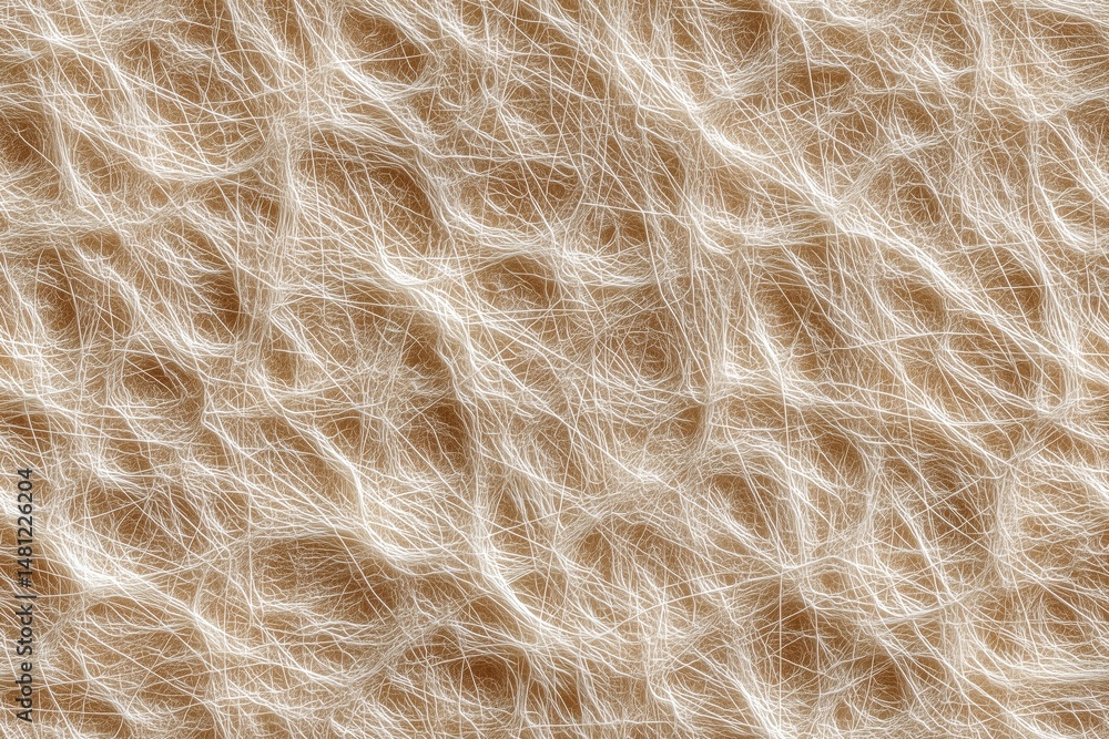 Close-up texture of tangled beige Biodegradable fabrics fibers creating an abstract pattern. Close-up texture of tangled beige Biodegradable fabrics fibers creating an abstract pattern.