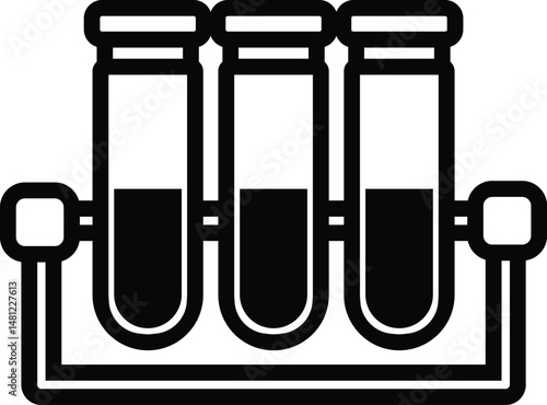three test tube illustration, healthcare or medical outline icon design