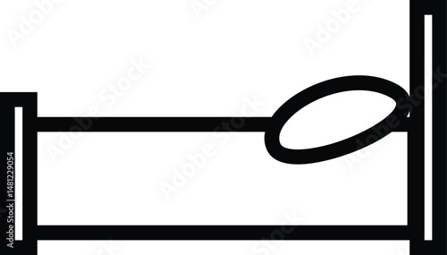 patient bed illustration, healthcare or medical outline icon design