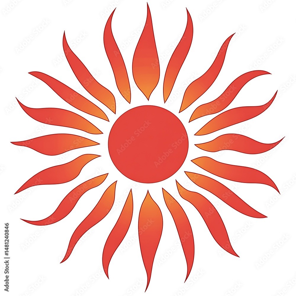 Naklejka premium Ornate sun graphic