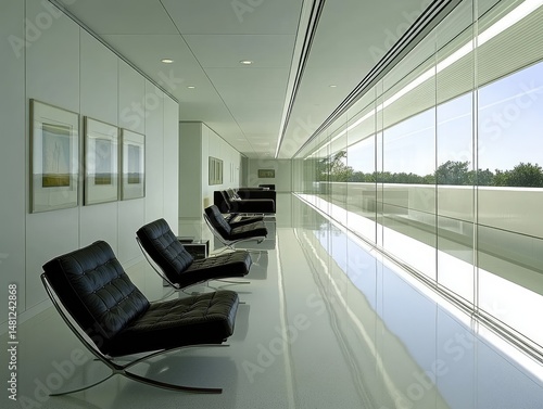 Modern interior design showcasing minimalist lounge area.