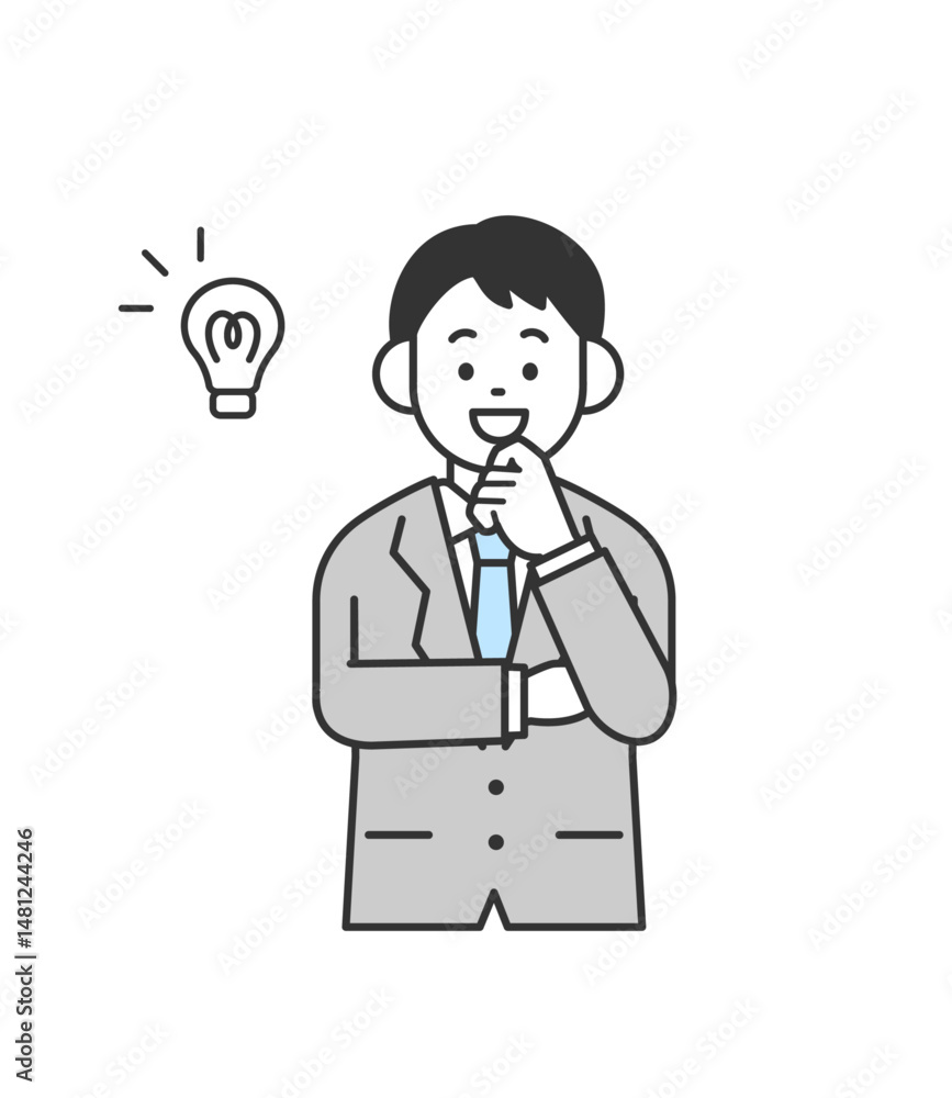 ひらめくスーツを着た男性のイラスト ベクター
ひらめくスーツを着た男性のイラスト ベクター