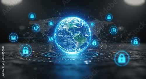 Wallpaper Mural Global Network, Digital Earth Torontodigital.ca