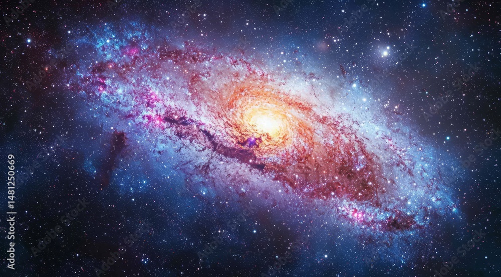 Fototapeta premium Mesmerizing celestial bodies illuminated in the vast universe. 