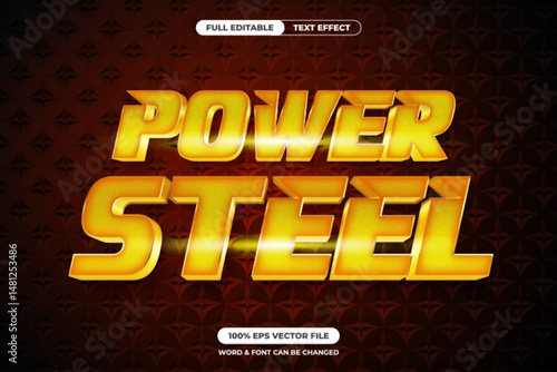 Bold 3D text effect with a glowing gold metallic style, perfect for action movie titles, game covers, or branding that needs power and impact