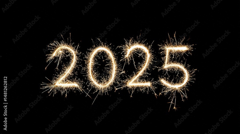 Sparkling numerals of the new year 2025. Sparkling numerals of the new year 2025.