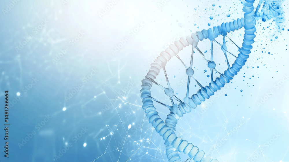 Naklejka premium Code of life chromosome DNA double helix structure 3D render