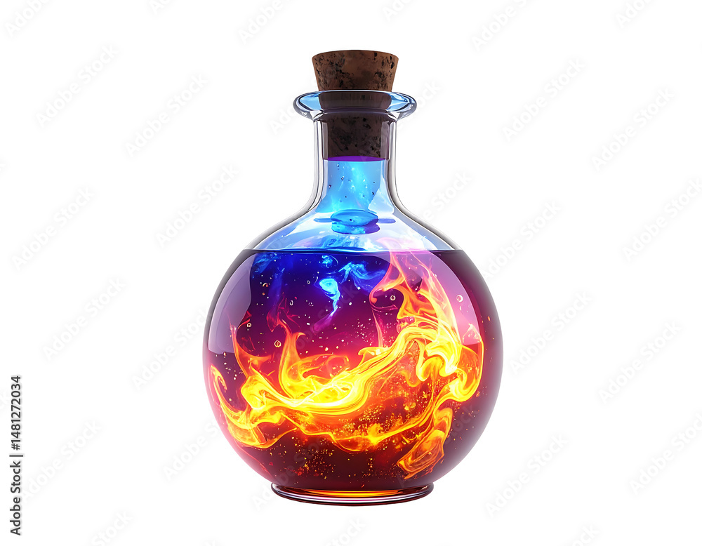 Colorful Magic Potion In Glass Flask Colorful Magic Potion In Glass Flask