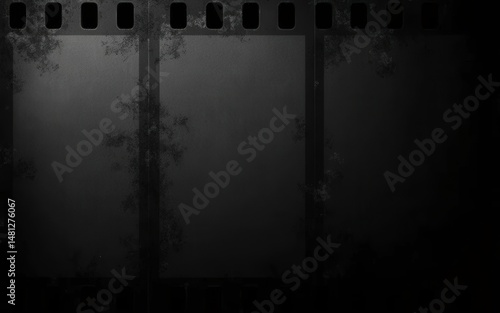 Grunge Black Texture Background with Vintage Border