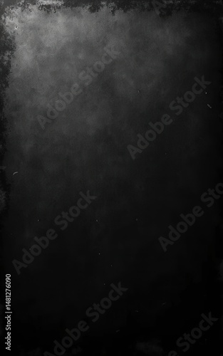 Grunge Black Texture Background with Vintage Border