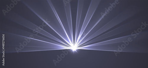 White lasers background., glowing rays or neon beams, bright futuristic backdrop. Concert or nightclub spotlights. Vector illustration.