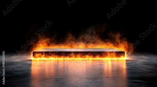 Burning Platform on a Concrete Surface