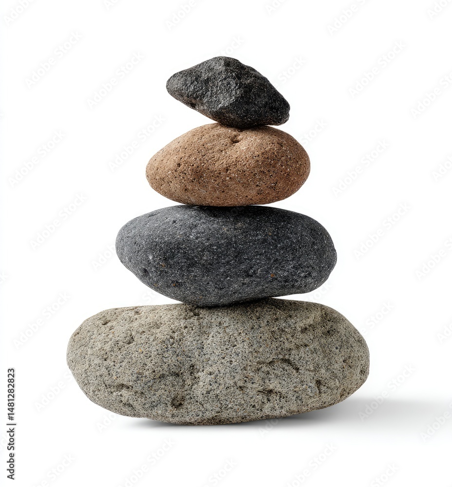Stacked stones, balanced perfectly Stacked stones, balanced perfectly