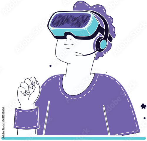 Person Using VR Headset