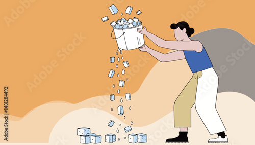 Ice Bucket Challenge Illustration