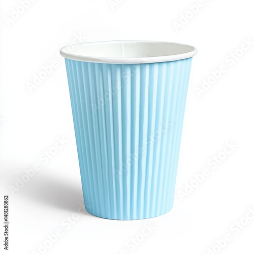 Wallpaper Mural Light Blue Corrugated Paper Cup On White Backgrounds Torontodigital.ca