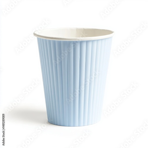 Wallpaper Mural Light Blue Striped Paper Coffee Cup On White Background Torontodigital.ca