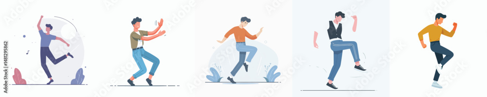 Fototapeta premium vector of young people dancing