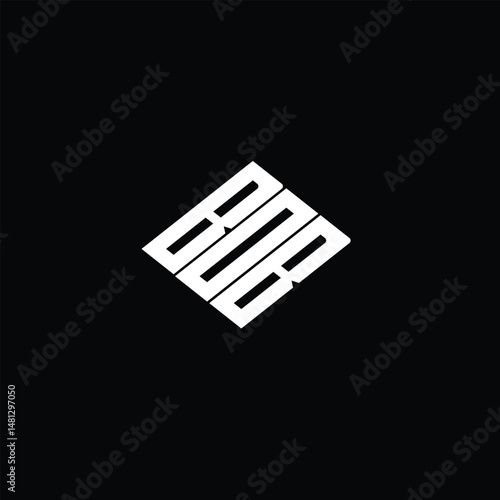 BOB letter logo design on black background.