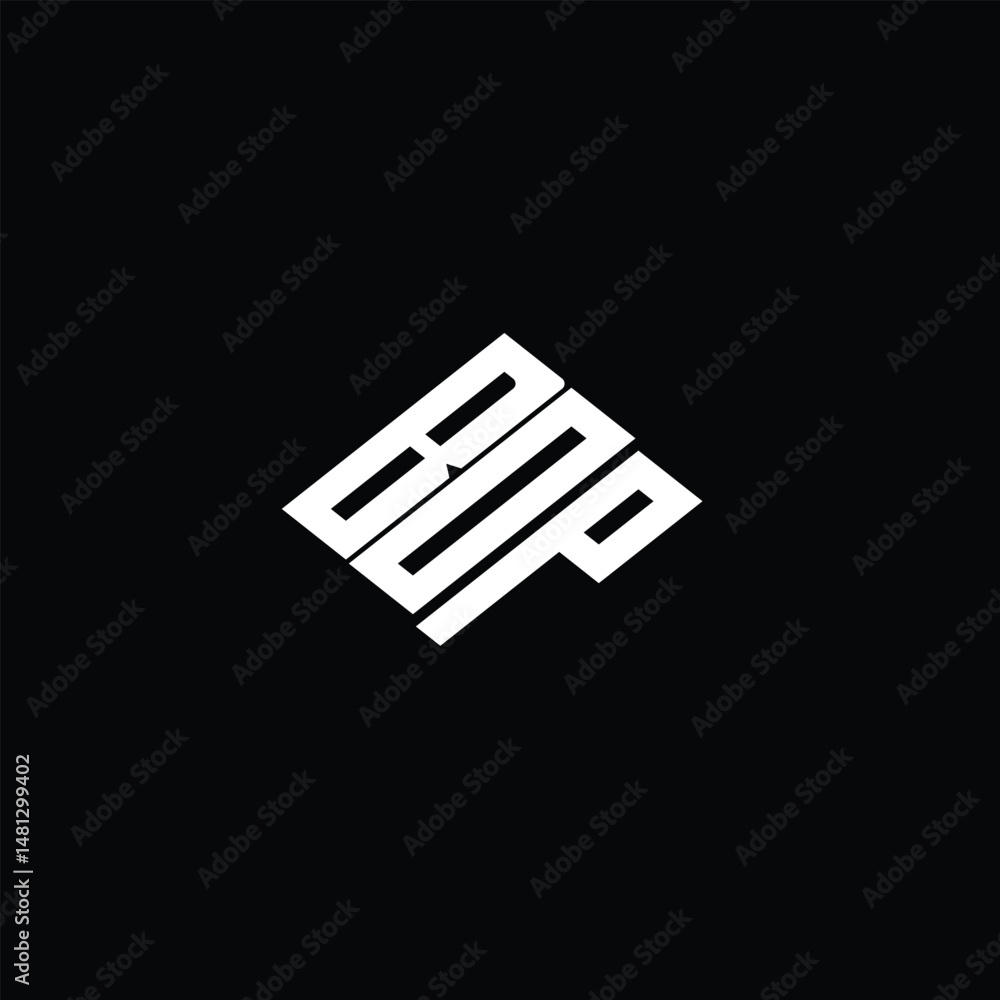 BOP letter logo design on black background. BOP letter logo design on black background.