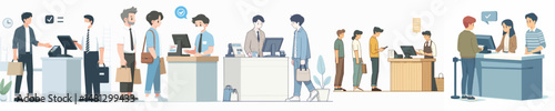 vector character man queuing at cashier