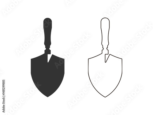  garden shovel silhouette symbol icon design vector isolated on transparent background