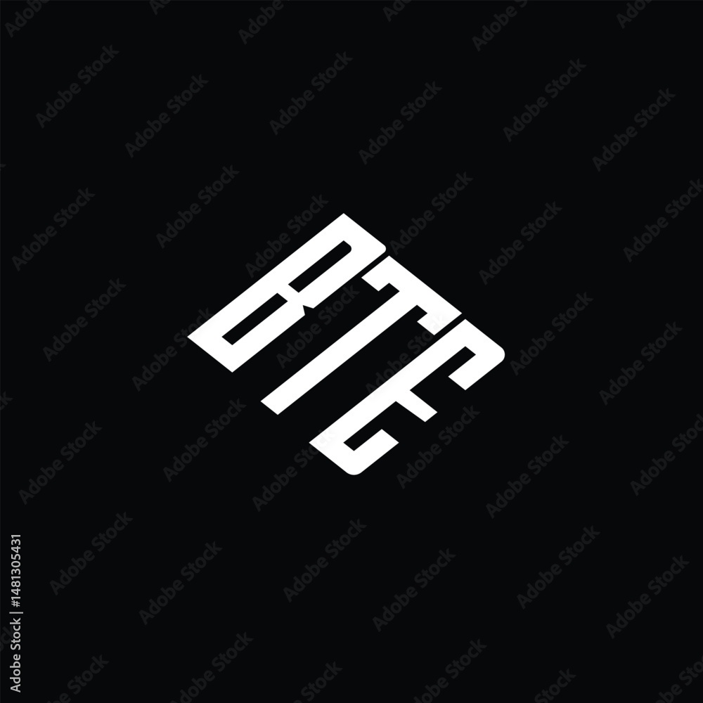 BTE letter logo design on black background. BTE letter logo design on black background.